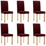 Vidaxl chaises de salle  manger 6 pcs rouge bordeaux tissu