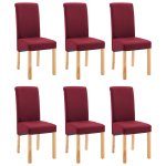 Vidaxl chaises de salle  manger 6 pcs rouge tissu