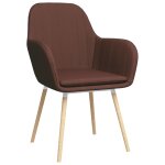 Vidaxl chaises de salle � manger avec accoudoirs 2 pcs marron tissu
