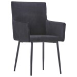 Vidaxl chaises de salle � manger avec accoudoirs 2 pcs noir velours