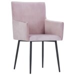 Vidaxl chaises de salle  manger avec accoudoirs 2 pcs rose velours