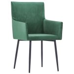 Vidaxl chaises de salle � manger avec accoudoirs 2 pcs vert velours