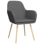Vidaxl chaises de salle � manger avec accoudoirs 2pcs gris fonc� tissu