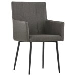 Vidaxl chaises de salle  manger avec accoudoirs 4 pcs taupe tissu