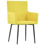 Vidaxl chaises de salle  manger avec accoudoirs 6 pcs jaune tissu