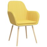 Vidaxl chaises de salle à manger avec accoudoirs 6 pcs jaune tissu Vidaxl chaises de salle à manger avec accoudoirs 6 pcs jaune tissu