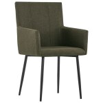 Vidaxl chaises de salle  manger avec accoudoirs 6 pcs marron tissu