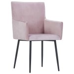 Vidaxl chaises de salle  manger avec accoudoirs 6 pcs rose velours