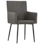 Vidaxl chaises de salle  manger avec accoudoirs 6 pcs taupe tissu