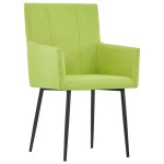 Vidaxl chaises de salle  manger avec accoudoirs 6 pcs vert tissu