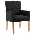 Vidaxl chaise de salle � manger avec accoudoirs noir tissu