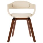 Vidaxl chaise de salle  manger blanc bois courb et similicuir