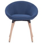 Vidaxl chaise de salle  manger bleu tissu