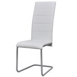 Vidaxl chaises de salle  manger cantilever 2 pcs blanc similicuir