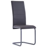 Vidaxl chaises de salle  manger cantilever 2 pcs gris similicuir