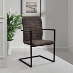 Vidaxl chaises de salle  manger cantilever 2 pcs marron similicuir