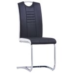 Vidaxl chaises de salle  manger cantilever 2 pcs noir similicuir