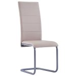 Vidaxl chaises de salle  manger cantilever 2pcs cappuccino similicuir
