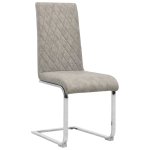 Vidaxl chaises de salle à manger cantilever 2pcs gris clair similicuir Vidaxl chaises de salle à manger cantilever 2pcs gris clair similicuir
