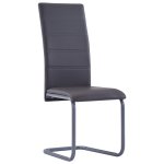 Vidaxl chaises de salle  manger cantilever 4 pcs gris similicuir