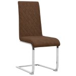 Vidaxl chaises de salle à manger cantilever 4 pcs marron similicuir Vidaxl chaises de salle à manger cantilever 4 pcs marron similicuir