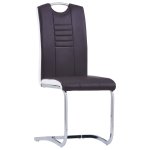 Vidaxl chaises de salle  manger cantilever 4 pcs marron similicuir