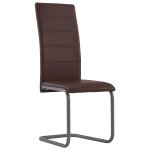 Vidaxl chaises de salle  manger cantilever 4 pcs marron similicuir