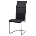 Vidaxl chaises de salle  manger cantilever 4 pcs noir similicuir