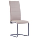 Vidaxl chaises de salle  manger cantilever 4pcs cappuccino similicuir
