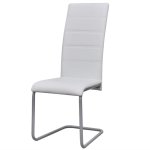 Vidaxl chaises de salle  manger cantilever 6 pcs blanc similicuir