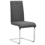 Vidaxl chaises de salle à manger cantilever 6 pcs gris similicuir Vidaxl chaises de salle à manger cantilever 6 pcs gris similicuir
