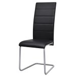 Vidaxl chaises de salle  manger cantilever 6 pcs noir similicuir
