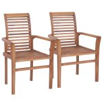 Vidaxl chaises de salle à manger empilables 4 pcs teck massif Vidaxl chaises de salle à manger empilables 4 pcs teck massif