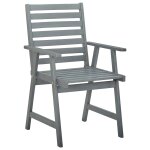 Vidaxl chaises de salle  manger d'extrieur 3 pcs gris bois d'acacia