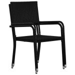 Vidaxl chaises de salle  manger d'extrieur 4 pcs rsine tresse noir