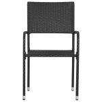 Vidaxl chaises de salle  manger d'extrieur 6 pcs rsine tresse noir