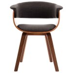 Vidaxl chaise de salle à manger gris bois courbé et tissu Vidaxl chaise de salle à manger gris bois courbé et tissu