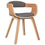 Vidaxl chaise de salle  manger gris clair bois courb et tissu