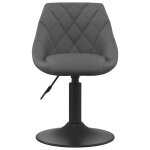 Vidaxl chaise de salle  manger gris fonc velours