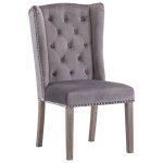 Vidaxl chaise de salle  manger gris velours