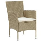 Vidaxl chaises de salle  manger de jardin 2 pcs rsine tresse beige