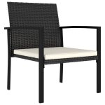 Vidaxl chaises de salle � manger de jardin 2 pcs r�sine tress�e noir