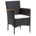 Vidaxl chaises de salle  manger de jardin 4 pcs rsine tresse noir