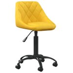 Vidaxl chaise de salle  manger jaune moutarde velours