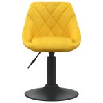 Vidaxl chaise de salle  manger jaune moutarde velours