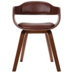Vidaxl chaise de salle  manger marron bois courb et similicuir