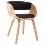 Vidaxl chaise de salle à manger noir bois courbé et similicuir Vidaxl chaise de salle à manger noir bois courbé et similicuir