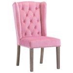 Vidaxl chaise de salle  manger rose velours