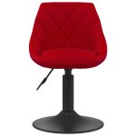 Vidaxl chaise de salle  manger rouge bordeaux velours