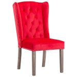 Vidaxl chaise de salle  manger rouge velours